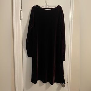 Vintage 90’s Jacqueline Ferrar Deep Burgundy Velvet Swing Dress Size 10
